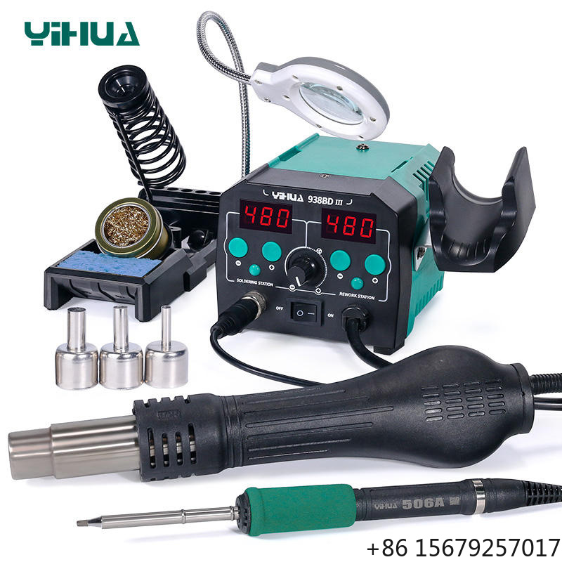YIHUA 938BD-III 775W 2 in 1 T1 - Hot Air Rework Station T12 ulasan dan harga