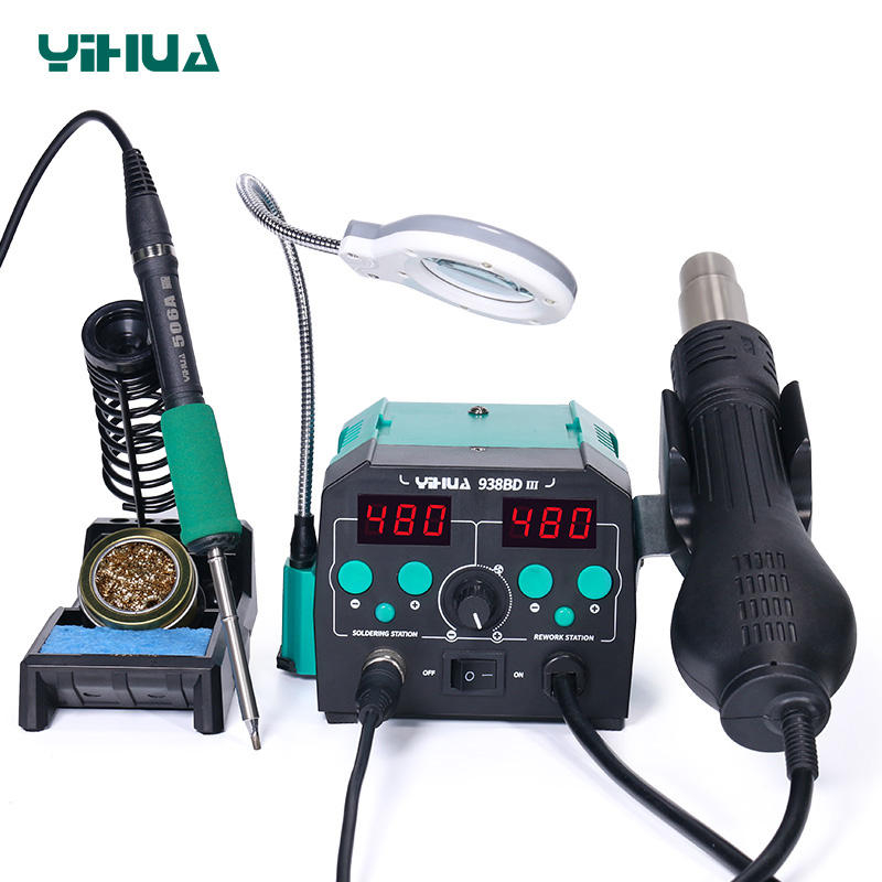 YIHUA 938BD-III 775W 2 in 1 T1 - Hot Air Rework Station T12 ulasan dan harga