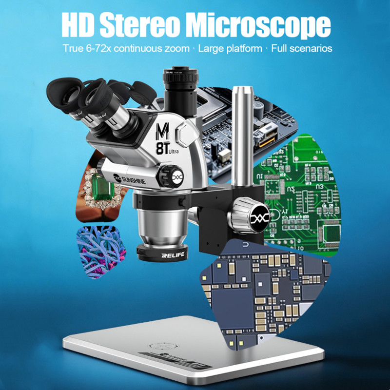 SUNSHINE M8T Ultra Trinocular  - Stereo Trinocular Microscope Pcb ulasan dan harga