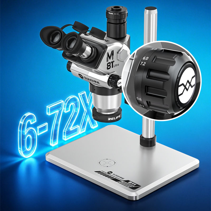 SUNSHINE M8T Ultra Trinocular  - Stereo Trinocular Microscope Pcb ulasan dan harga