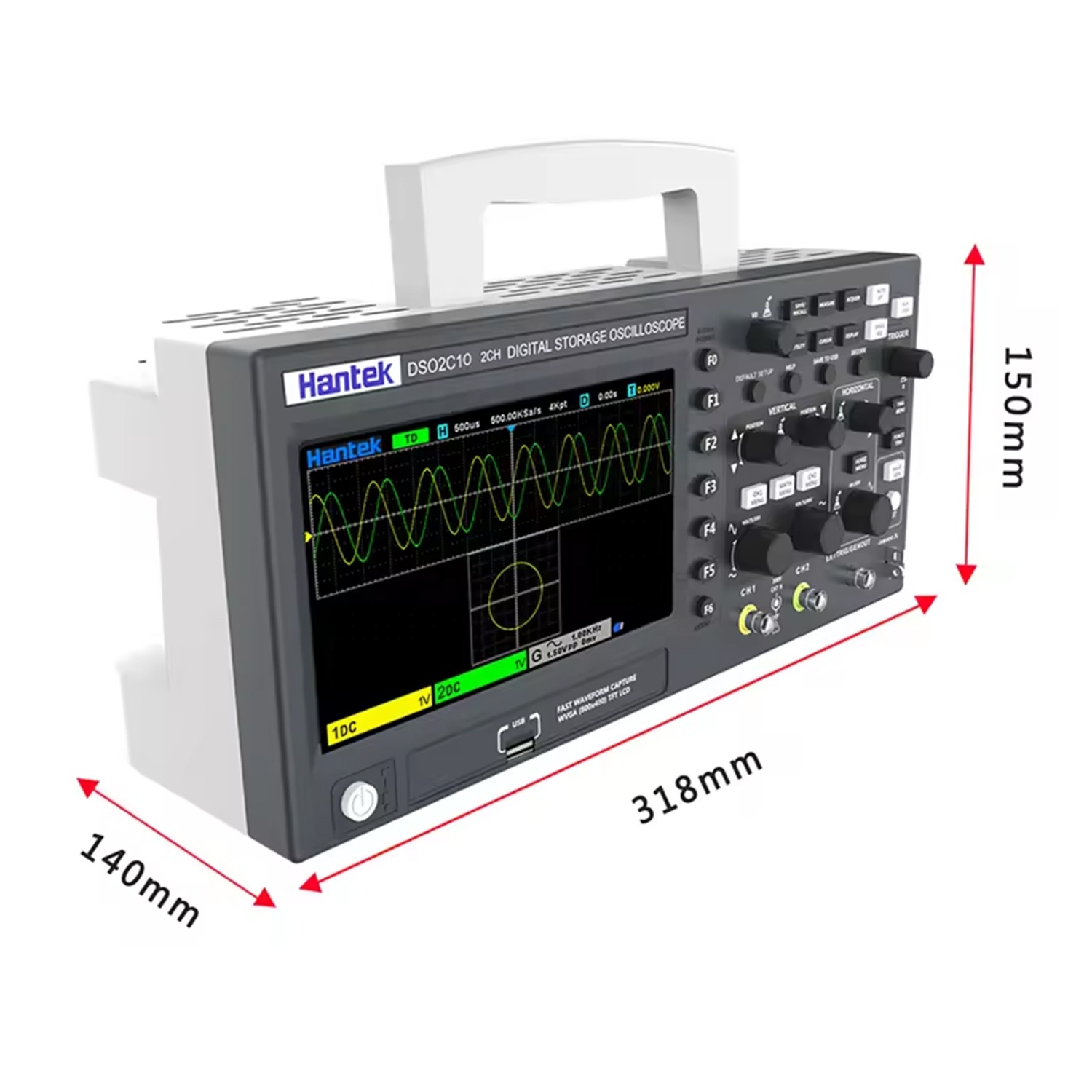 DSO2C10 DSO2C15 DSO2C10 2 Chan - Digital Storage Oscilloscope 100Mhz ulasan dan harga