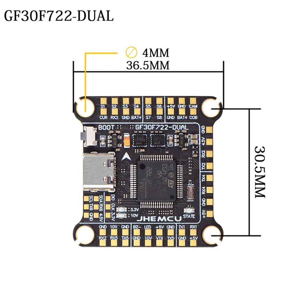 Jhemcu F7 Stack F722 Dual Flig - Fpv Flight Controller F7 Stack 60A ulasan dan harga