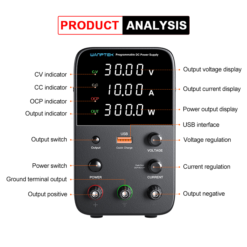 Wanptek Programmable DC Power  - Programmable Dc Power Supply 30V 10A ulasan dan harga