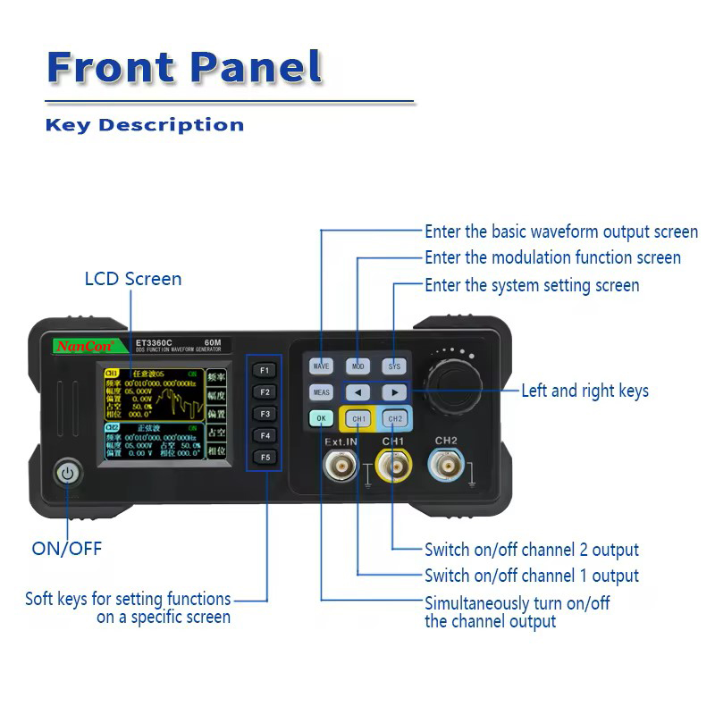 ET3320C ET3340C ET3360C Two-Ch - Function Arbitrary Waveform Generator ulasan dan harga