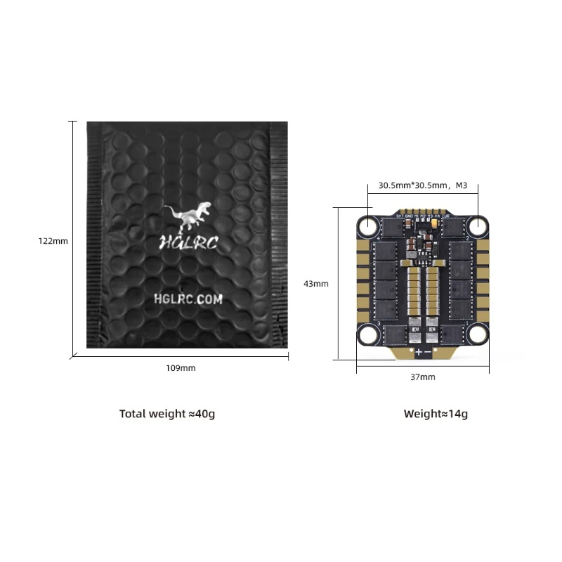 HGLRC 60A 6S 4in1 ESC BLHeli_3 - Fpv Flight Controller F7 Stack 60A ulasan dan harga